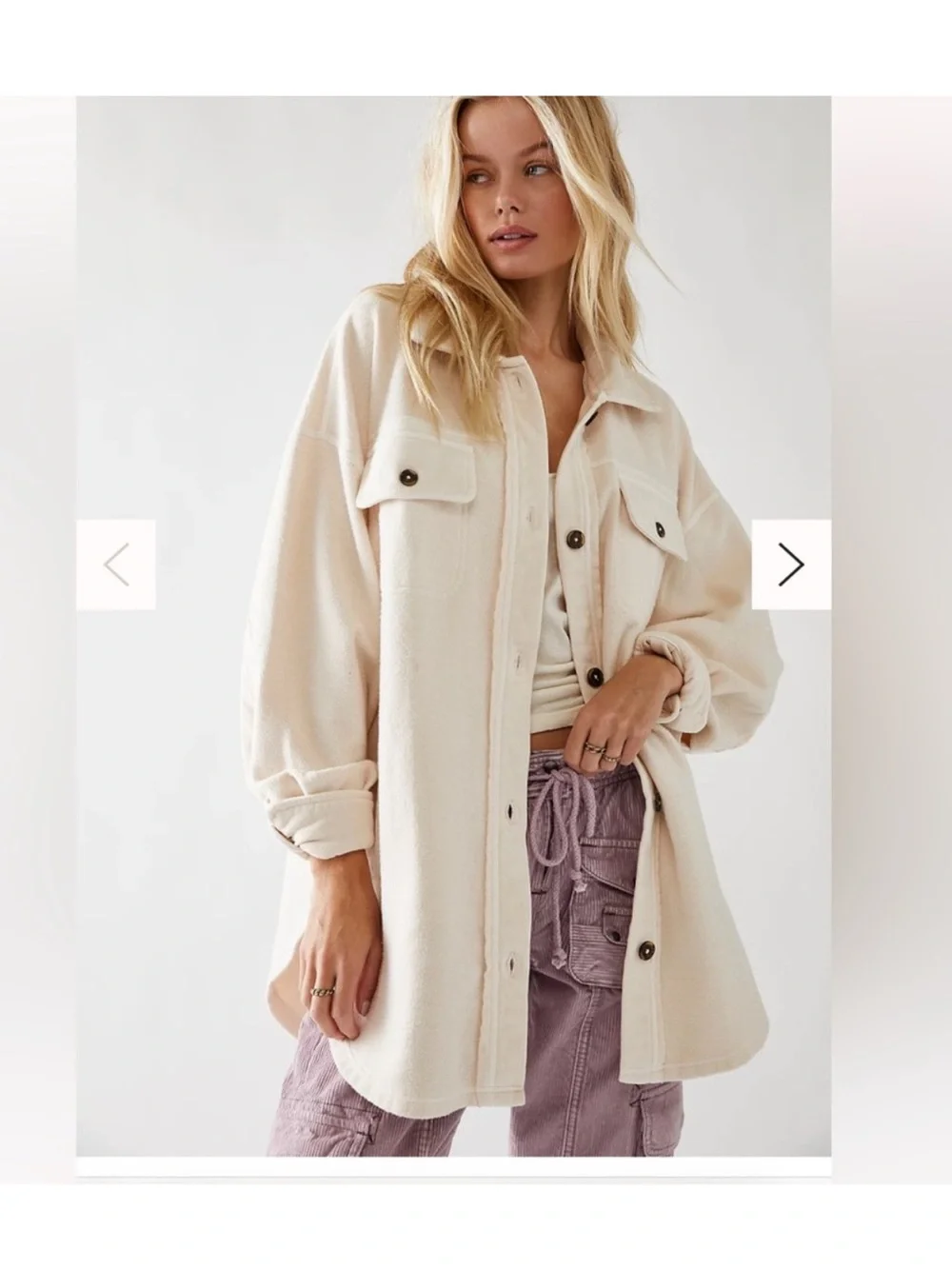NWT Free People Ruby Jacket Champagne Dreams Oversized Shacket XS